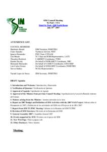 SIM Council Meeting St. Paul – USA Hotel St. Paul – Hill North Room July 29 th[removed]ATTENDENCE LIST