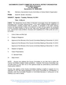 [removed]Sacramento County Committee on School District Organization Full Packet