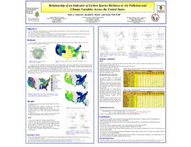 Relationship of an Indicator of Lichen Species Richness to Air Pollution and