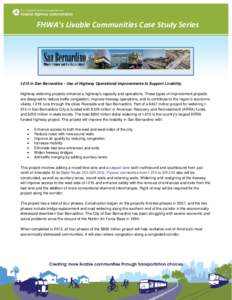 I-215 in San Bernardino - Use of Highway Operational Improvements to Support Livability.