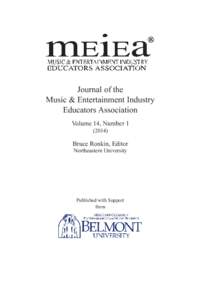 Journal of the Music & Entertainment Industry Educators Association Volume 14, Number[removed])