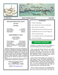 The Newsletter of the  Middlesex Genealogical Society Vol. XXXII, No.2