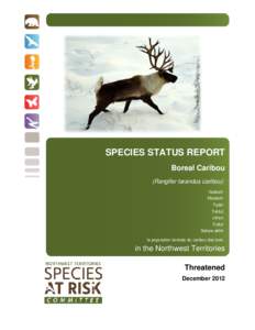 SPECIES STATUS REPORT Boreal Caribou (Rangifer tarandus caribou) Vadzaih Mbedzih Tǫdzi
