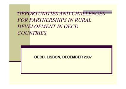 CONTRIBUTIONS OF LOCAL PARTNERSHIPS  -  OPPRTUNITIES AND CHALLENGES IN RURAL CONTEXTS