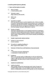 C‐reactive protein (serum, plasma)  1 Name and description of analyte   