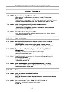 Third WCRP International Conference on Reanalysis - 28 January to 1 February, 2008  Tuesday, January 29 9:00  V2-231