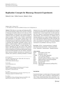 Bioenerg. Res:1–16 DOIs12155Replication Concepts for Bioenergy Research Experiments Michael D. Casler & Wilfred Vermerris & Richard A. Dixon
