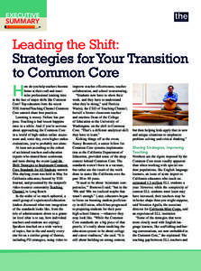 EXECUTIVE  SUMMARY Leading the Shift: Strategies for Your Transition