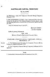 N o . 21 of[removed]An Ordinance to repeal the Companies Ordinance[removed]Uranium