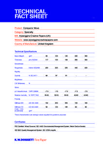 Technical Data - Conqueror Wove