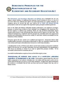 Standards-based education / United States / 107th United States Congress / Education policy / No Child Left Behind Act / Humanities / Elementary and Secondary Education Act / Highly Qualified Teachers / Turnaround model / Education in the United States / Linguistic rights / Education