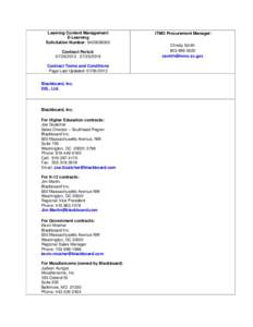 Learning Content Management E-Learning Solicitation Number: [removed]Contract Period: [removed][removed]Contract Terms and Conditions