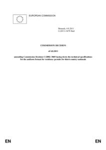 EUROPEAN COMMISSION  Brussels, [removed]C[removed]final  COMMISSION DECISION
