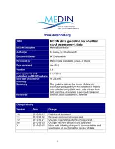 www.oceannet.org Title MEDIN data guideline for shellfish stock assessment data
