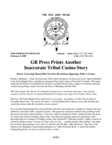 Native American gaming / Native American history / United States law / Grand Rapids /  Michigan / Indian Gaming Regulatory Act / Jack Abramoff / Soaring Eagle Casino / Geography of Michigan / Michigan / United States