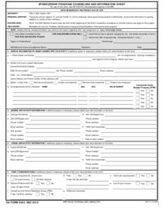 SPONSORSHIP PROGRAM COUNSELING AND INFORMATION SHEET For use of this form, see AR; the proponent agency is ACSIM. DATA REQUIRED BY THE PRIVACY ACT OF 1974 AUTHORITY:  Title 5, USC Section 301.