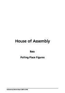 House of Assembly Bass Polling Place Figures Parliamentary Elections Report[removed]to 2010)