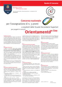 Bando di Concorso  UNIVERSITA DI CAMERINO Area Servizi agli Studenti, Internazionalizzazione e Coordinamento Sedi Orientamento