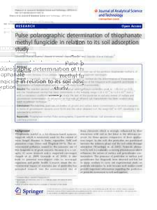 Pulse polarographic determination of thiophanate methyl fungicide in relation to its soil adsorption study