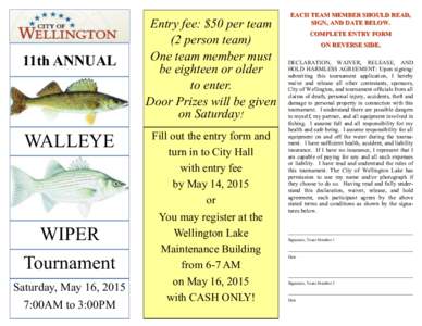 11th ANNUAL  WALLEYE WIPER Tournament