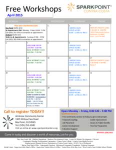 Free Workshops April[removed]CAREER COACH OFFICE HOURS