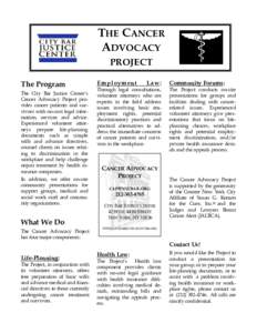 Cancer Advocacy Project- Client - Aug2010