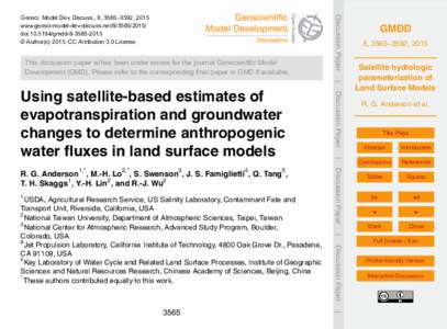 This discussion paper is/has been under review for the journal Geoscientific Model Development (GMD). Please refer to the corresponding final paper in GMD if available. Discussion Paper  Geosci. Model Dev. Discuss., 8, 3