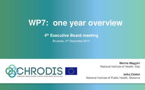 WP7: one year overview 4th Executive Board meeting Brussels, 2nd December 2014 Marina Maggini National Institute of Health, Italy