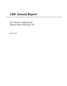 24th Annual Report D.C. Historic Landmark and Historic District Protection Act MARCH 2003