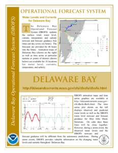 Delaware Bay Operational Forecast System (DBOFS)  Water Levels and Currents for Delaware Bay  T