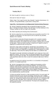 Page 1 of 3 Special Beavercreek Trustee’s Meeting Tuesday, May 27,  2014