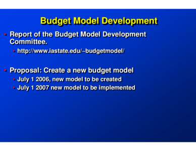 Microsoft PowerPoint - Budget Model.ppt