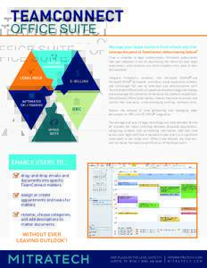 TEAMCONNECT OFFICE SUITE Manage your legal matters from where you live  ®