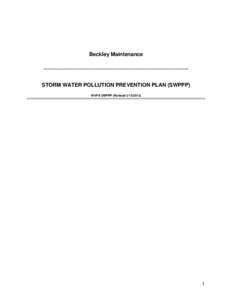 Beckley Maintenance _________________________________________________ STORM WATER POLLUTION PREVENTION PLAN (SWPPP) WVPA SWPPP (Revised[removed])