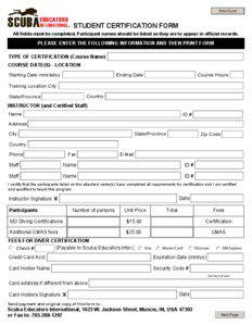 Print Form  STUDENT CERTIFICATION FORM