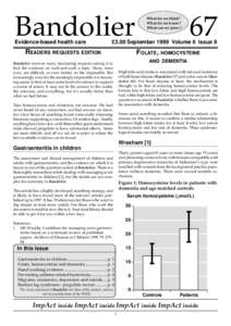 Bandolier  Evidence-based health care What do we think? What do we know?