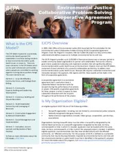 Environmental Justice Collaborative Problem-Solving Cooperative Agreement Program Fact Sheet