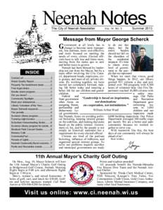 Neenah Notes The City of Neenah Newsletter Summer 2013 The City of Neenah Newsletter  VOL. 14 NO. 3