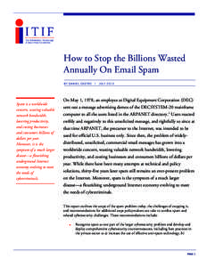 How to Stop the Billions Wasted Annually On Email Spam