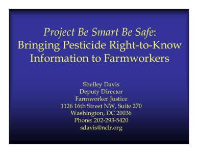 Microsoft PowerPoint - Davis S - Be Smart Be Safe presentation APHA 2007