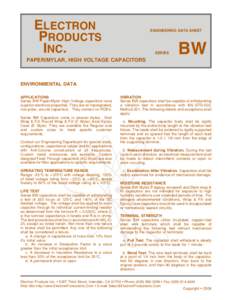 ELECTRON PRODUCTS INC. ENGINEERING DATA SHEET