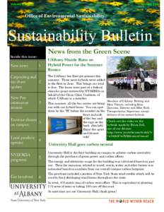 Volume 4, Issue 7  Summer 2011 Office of Environmental Sustainability