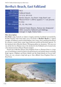 PART II: Falkland Islands Important Bird Areas  Bertha’s Beach, East Falkland Ref number Admin Region Co-ordinates
