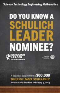 Science.Technology.Engineering.Mathematics  DO YOU KNOW A SCHULICH