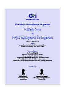 Engineering Council of India  6th Executive Development Programme Certificate Course on