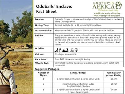 Oddballs’ Enclave: Fact Sheet  www.footsteps-in-africa.com