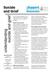 understanding suicide and grief Suicide and Grief