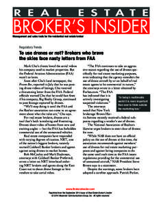 R E A L  E S T A T E BROKER’S INSIDER