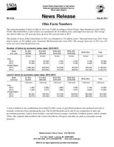 United States Department of Agriculture National Agricultural Statistics Service Great Lakes Region News Release