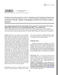 Reflexes / Swallowing / Oropharyngeal dysphagia / Dysphagia / Biology / Upper esophageal sphincter / Esophageal dysphagia / Medicine / Health / Physiology